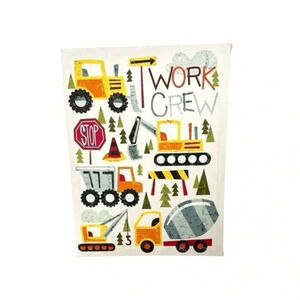 Wall decor-kids room wall canvas decor construction vehicles themed canvas